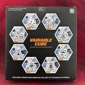 VARIABLE CUBE SPLICING PUZZLE SOFT BUILDING BLOCKS, AGE 6+, NEW